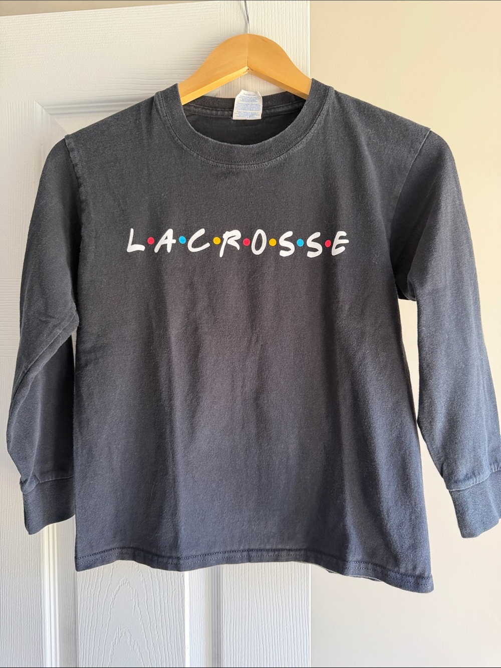 Kids Long-Sleeve Lacrosse Graphic Tee - Black